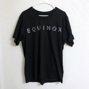 Equinox Shirt Men’s Large Short Sleeve Black Crewneck Logo Cotton Gym